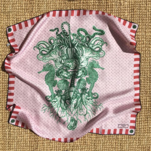 Carré soie neptune rose