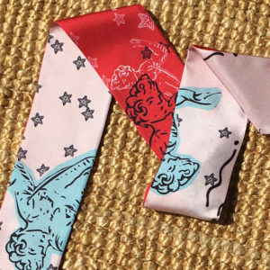 Ruban 100% soie Ange Rouge pur et rose gros plan