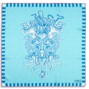 IsthmeParis Foulard de soie Neptune Bleu